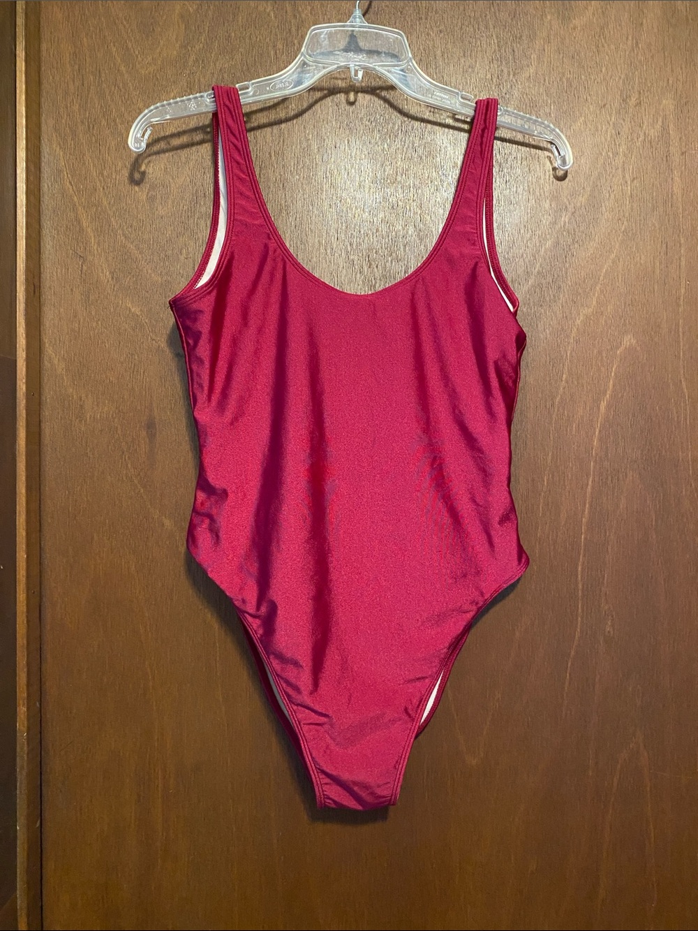 Classic Scoop-Back One-Piece Swimsuit in Deep Raspberry